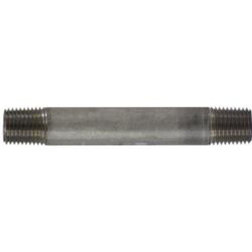 Midland Industries 48025 Welded Pipe Nipple, 1/4 in MPT x 1/4 in MPT, 3-1/2 in L, Stainless Steel, SCH 40 Schedule (Qty. 1)