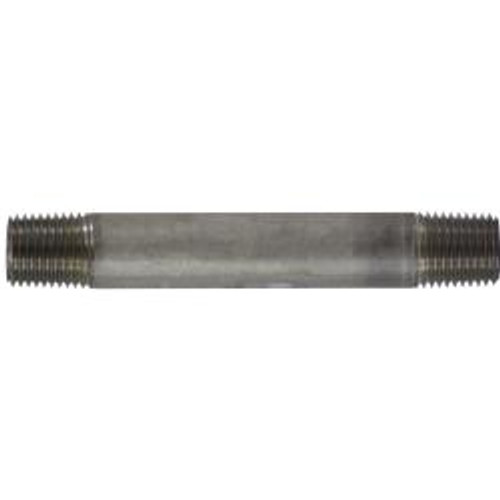 Midland Industries 48028 Welded Pipe Nipple, 1/4 in MPT x 1/4 in MPT, 5 in L, Stainless Steel, SCH 40 Schedule (Qty. 1)