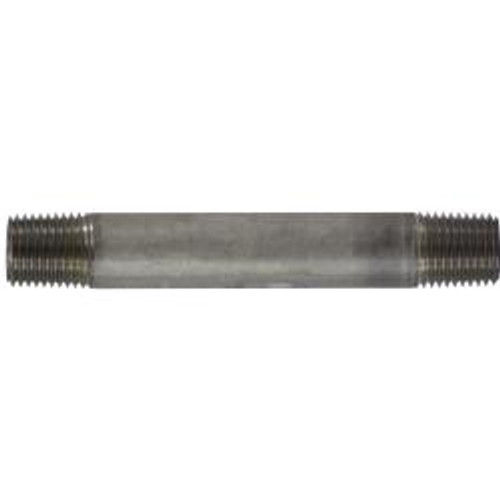 Midland Industries 48030 Welded Pipe Nipple, 1/4 in MPT x 1/4 in MPT, 6 in L, Stainless Steel, SCH 40 Schedule (Qty. 1)