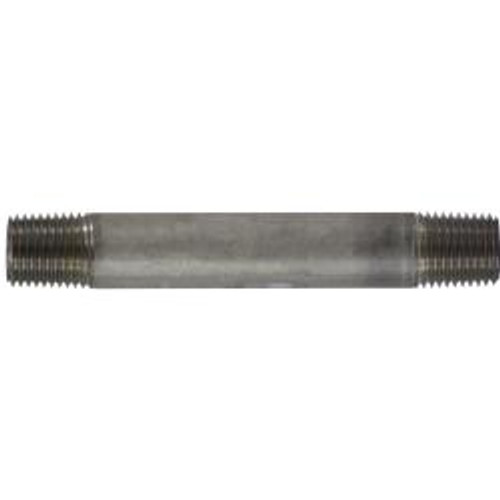 Midland Industries 48036 Welded Pipe Nipple, 1/4 in MPT x 1/4 in MPT, 12 in L, Stainless Steel, SCH 40 Schedule (Qty. 1)
