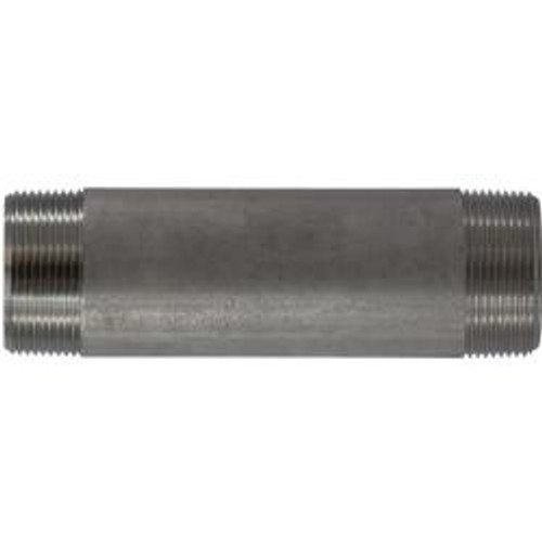 Midland Industries 49149 Welded Pipe Nipple, 1-1/2 in MPT x 1-1/2 in MPT, 6 in L, Stainless Steel, SCH 40 Schedule (Qty. 1)