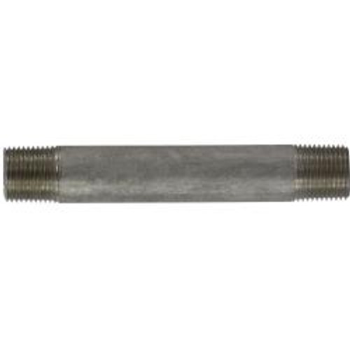 Midland Industries 49041 Welded Pipe Nipple, 3/8 in MPT x 3/8 in MPT, 1-1/2 in L, Stainless Steel, SCH 40 Schedule (Qty. 1)