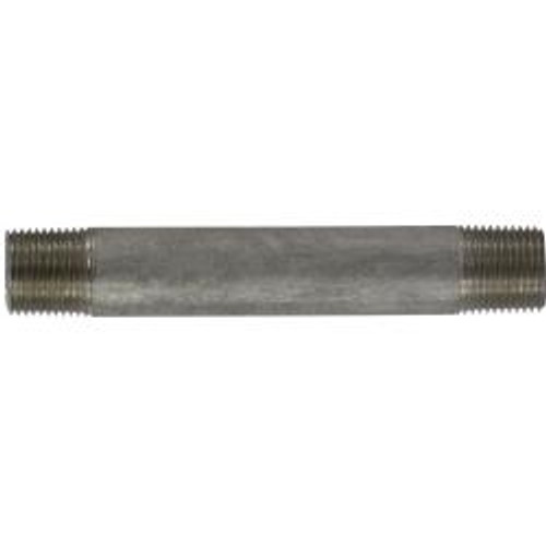 Midland Industries 49043 Welded Pipe Nipple, 3/8 in MPT x 3/8 in MPT, 2-1/2 in L, Stainless Steel, SCH 40 Schedule (Qty. 1)
