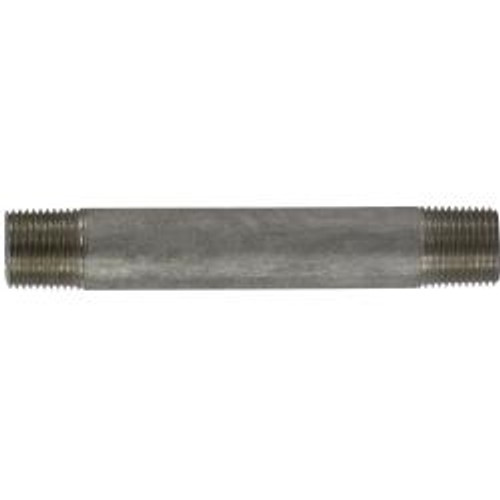 Midland Industries 49047 Welded Pipe Nipple, 3/8 in MPT x 3/8 in MPT, 4-1/2 in L, Stainless Steel, SCH 40 Schedule (Qty. 1)