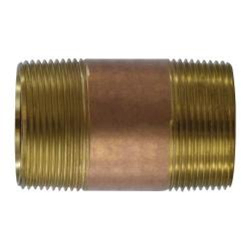Midland Industries 40144 Seamless Pipe Nipple, 1-1/2 in MPT x 1-1/2 in MPT, 3-1/2 in, Brass (Qty. 1)