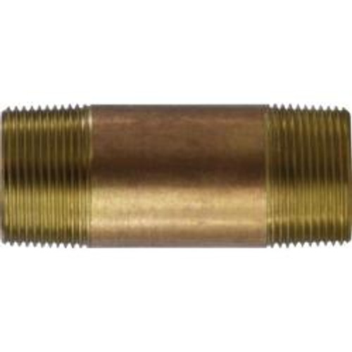 Midland Industries 40125 Seamless Pipe Nipple, 1-1/4 in MPT x 1-1/4 in MPT, 4 in, Brass (Qty. 1)