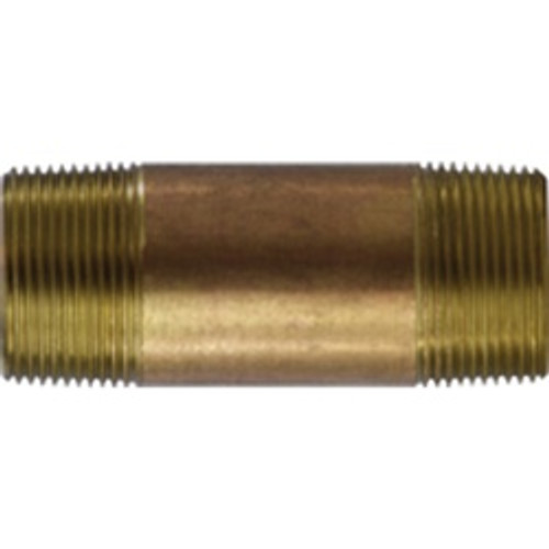 Midland Industries 40135 Pipe Nipple, 1-1/4 in MPT x 1-1/4 in MPT, 12 in, Brass (Qty. 1)