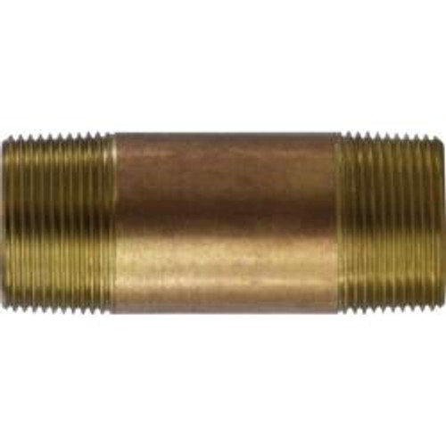 Midland Industries 40137 Seamless Pipe Nipple, 1-1/4 in MPT x 1-1/4 in MPT, 24 in, Brass (Qty. 1)