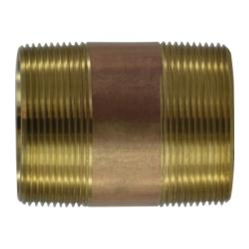 Midland Industries 40177 Seamless Pipe Nipple, 2 in MPT x 2 in MPT, 30 in, Brass (Qty. 1)