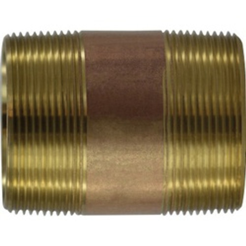 Midland Industries 40179 Pipe Nipple, 2 in MPT x 2 in MPT, 48 in, Brass (Qty. 1)