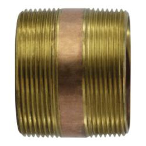 Midland Industries 40211 Seamless Pipe Nipple, 3 in MPT x 3 in MPT, 10 in, Brass (Qty. 1)