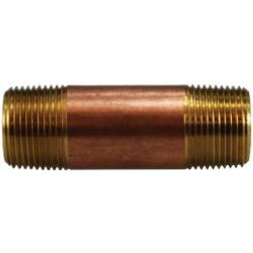 Midland Industries 40086 Seamless Pipe Nipple, 3/4 in MPT x 3/4 in MPT, 4 in, Brass (Qty. 1)