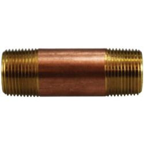 Midland Industries 40089 Seamless Pipe Nipple, 3/4 in MPT x 3/4 in MPT, 5-1/2 in, Brass (Qty. 1)