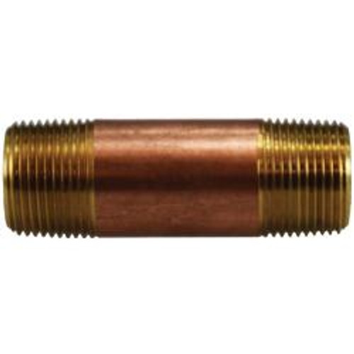 Midland Industries 40095 Seamless Pipe Nipple, 3/4 in MPT x 3/4 in MPT, 11 in, Brass (Qty. 1)