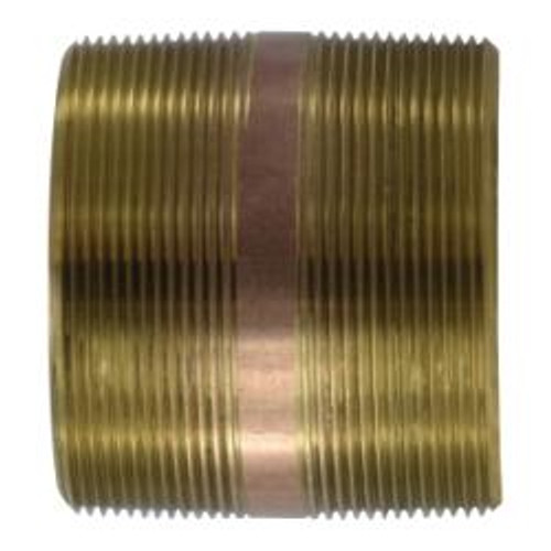 Midland Industries 40229 Seamless Pipe Nipple, 4 in MPT x 4 in MPT, 8 in, Brass (Qty. 1)