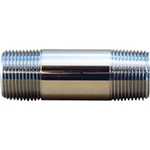 AMC® 81300-3250 Pipe Nipple, 2 in MPT x 2 in MPT, 5 in, Brass, Chrome-Plated (Qty. 1)