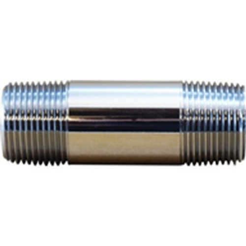 Midland Industries 41086 Pipe Nipple, 3/4 in MPT x 3/4 in MPT, 4 in, Brass, Chrome-Plated (Qty. 1) Midland Industries 41086 Pipe Nipple, 3/4 in MPT x 3/4 in MPT, 4 in, Brass, Chrome-Plated (Qty. 1)