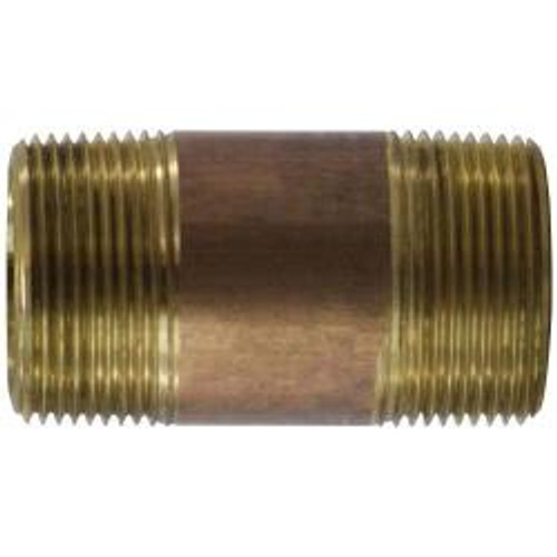 Midland Industries 42123 Nipple, 1-1/4 in MPT x 1-1/4 in MPT, 3 in, Brass (Qty. 1)