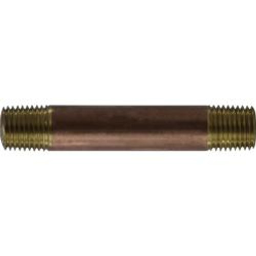 Midland Industries 42028 Nipple, 1/4 in MPT x 1/4 in MPT, 5 in, Brass (Qty. 1)