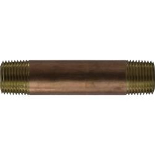 Midland Industries 42049 Nipple, 3/8 in MPT x 3/8 in MPT, 5-1/2 in, Brass (Qty. 1)