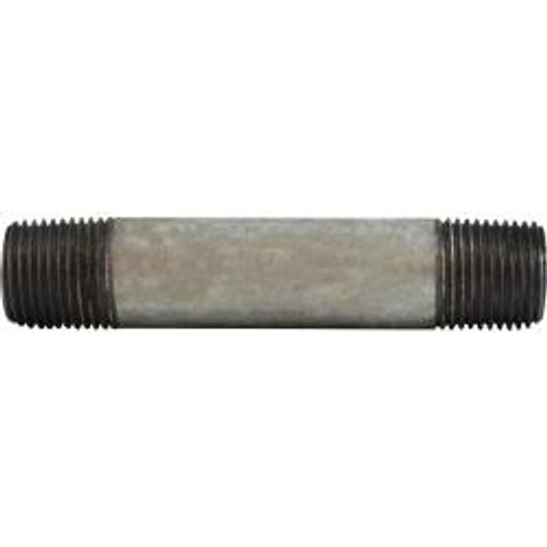 Midland Industries 56048 Welded Pipe Nipple, 3/8 in MPT x 3/8 in MPT, 5 in L, Steel, Galvanized, SCH 40 Schedule (Qty. 1)
