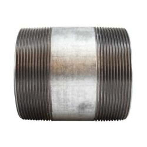 Midland Industries 56224 Welded Pipe Nipple, 4 in MPT x 4 in MPT, 4-1/2 in L, Steel, Galvanized, SCH 40 Schedule (Qty. 1)