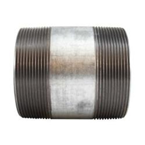 Midland Industries 56228 Welded Pipe Nipple, 4 in MPT x 4 in MPT, 12 in L, Steel, Galvanized, SCH 40 Schedule (Qty. 1)