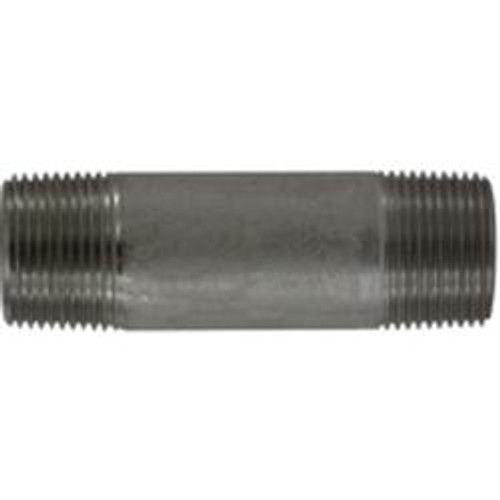Midland Industries 52102 Seamless Pipe Nipple, 1 in MPT x 1 in MPT, 2-1/2 in L, Stainless Steel, SCH 80 Schedule (Qty. 1)
