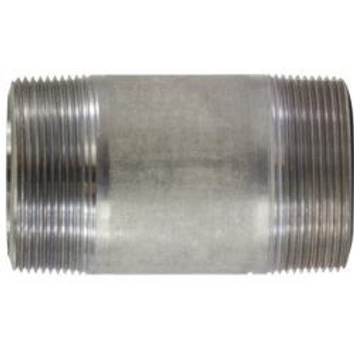 Midland Industries 51204 Seamless Pipe Nipple, 3 in MPT x 3 in MPT, 4-1/2 in L, Stainless Steel, SCH 80 Schedule (Qty. 1)