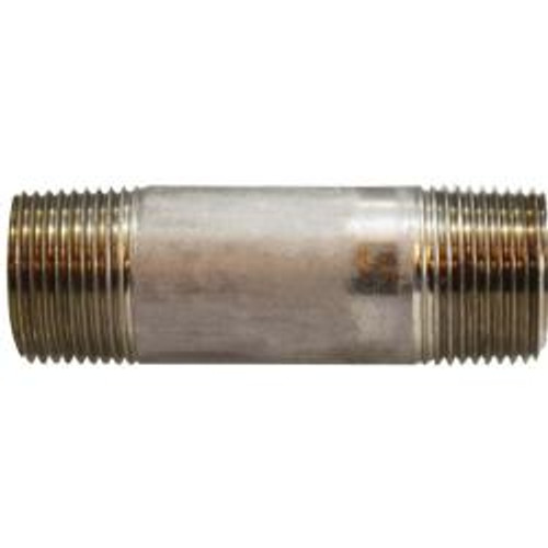 Midland Industries 52080 Seamless Pipe Nipple, 3/4 in MPT x 3/4 in MPT, Close L, Stainless Steel, SCH 80 Schedule (Qty. 1)