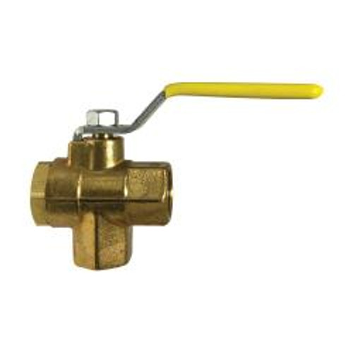 Midland Industries 940123 Bottom Outlet Ball Valve, 1/2 in Nominal, FPT, 3-Way -Port/Way, Forged Brass Body (Qty. 1) Midland Industries 940123 Bottom Outlet Ball Valve, 1/2 in Nominal, FPT, 3-Way -Port/Way, Forged Brass Body (Qty. 1)