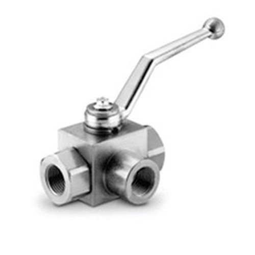 Midland Industries GE3L06SAE High Pressure Ball Valve, 9/16 in Nominal, FPT, 3-Way -Port/Way (Qty. 1) Midland Industries GE3L06SAE High Pressure Ball Valve, 9/16 in Nominal, FPT, 3-Way -Port/Way (Qty. 1)