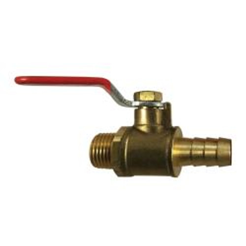 Midland Industries 944130 Mini Ball Valve, 3/8 in Nominal, MIP x Hose Barbed, 200 psi WOG Pressure (Qty. 1)