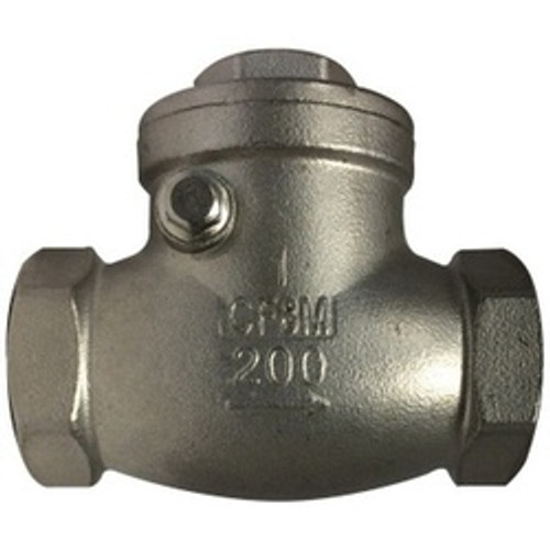 Midland Industries 949355 Swing Check Valve, 1 in Nominal, FPT, CF8M 316 Stainless Steel Body, Import (Qty. 1) Midland Industries 949355 Swing Check Valve, 1 in Nominal, FPT, CF8M 316 Stainless Steel Body, Import (Qty. 1)