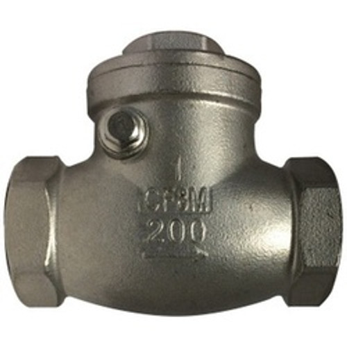 Midland Industries 949358 Swing Check Valve, 2 in Nominal, FPT, CF8M 316 Stainless Steel Body, Import (Qty. 1) Midland Industries 949358 Swing Check Valve, 2 in Nominal, FPT, CF8M 316 Stainless Steel Body, Import (Qty. 1)