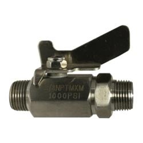 Midland Industries 46913SS Miniature Ball Valve, 3/8 in Nominal, MIP x MIP, 1000 psi WOG Pressure (Qty. 1) Midland Industries 46913SS Miniature Ball Valve, 3/8 in Nominal, MIP x MIP, 1000 psi WOG Pressure (Qty. 1)