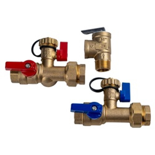 Midland Industries 945702 Tankless Water Heater Valve Kit, 3/4 in, FNPT x FNPT, Lead-Free Brass, 125 psi (Qty. 1) Midland Industries 945702 Tankless Water Heater Valve Kit, 3/4 in, FNPT x FNPT, Lead-Free Brass, 125 psi (Qty. 1)
