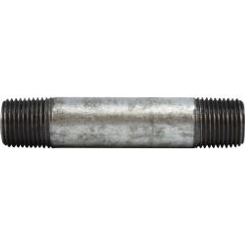 Midland Industries 58040 Pipe Nipple, 3/8 in MPT x 3/8 in MPT, Close L, Steel, Galvanized, SCH 80 Schedule (Qty. 1)