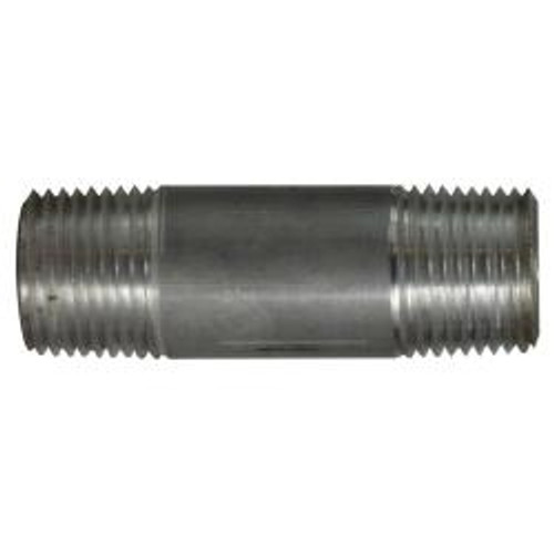 Midland Industries 76040 Pipe Nipple, 3/8 in MPT x 3/8 in MPT, Close L, Aluminum (Qty. 1)