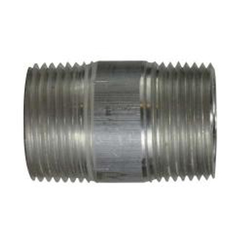 Midland Industries 76133 Pipe Nipple, 1-1/4 in MPT x 1-1/4 in MPT, 10 in L, Aluminum (Qty. 1)