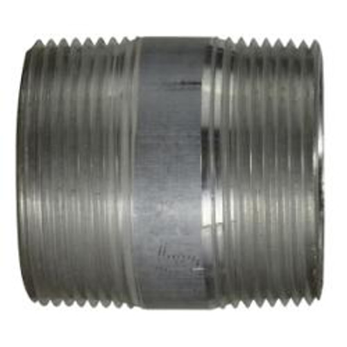 Midland Industries 76141 Pipe Nipple, 1-1/2 in MPT x 1-1/2 in MPT, 2 in L, Aluminum (Qty. 1)