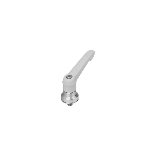 KIPP M10X50, Size 3, Adjustable Handle w/External Thread and Clamping Force Intensifier, Stainless Steel, Gray Plastic Handle, (Qty. 1), K1598.31088X50