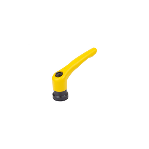 KIPP M10, Size 4, Zinc, Adjustable Handle w/Internal Thread and Clamping Force Intensifier, Black Oxidized Steel, Yellow Handle, (Qty. 1), K1599.410183