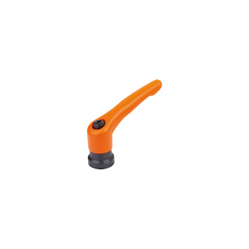 KIPP M8, Size 2, Zinc, Adjustable Handle w/Internal Thread and Clamping Force Intensifier, Black Oxidized Steel, Orange Handle, (Qty. 1), K1599.208182