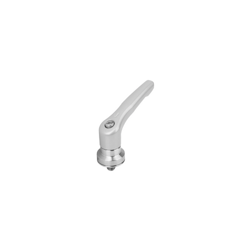 KIPP M8X20, Size 2, Die-Cast Zinc, Adjustable Handle w/External Thread and Clamping Force Intensifier, Stainless Steel, Silver Metallic Powder Coat Handle, (Qty. 1), K1626.2083X20 KIPP M8X20, Size 2, Die-Cast Zinc, Adjustable Handle w/External Thread and Clamping Force Intensifier, Stainless Steel, Silver Metallic Powder Coat Handle, (Qty. 1), K1626.2083X20