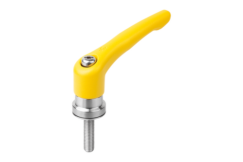 KIPP M10X30, Size 4, Zinc, Adjustable Handle w/External Thread and Clamping Force Intensifier, Stainless Steel, Yellow Powder Coat Handle, (Qty. 1), K1626.410183X30 KIPP M10X30, Size 4, Zinc, Adjustable Handle w/External Thread and Clamping Force Intensifier, Stainless Steel, Yellow Powder Coat Handle, (Qty. 1), K1626.410183X30