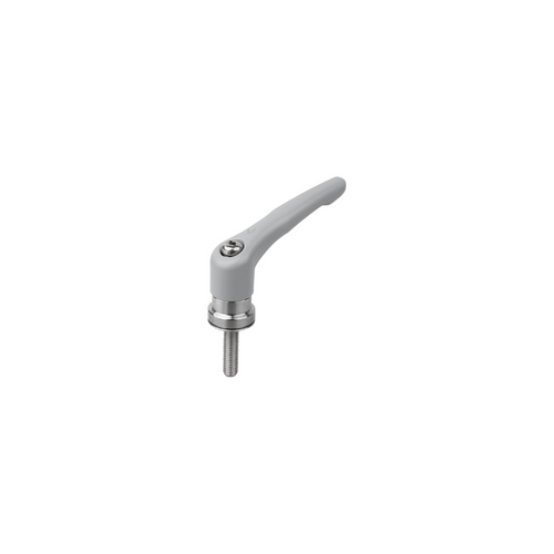 KIPP M8X40, Size 2, Zinc, Adjustable Handle w/External Thread and Clamping Force Intensifier, Stainless Steel, Window Gray Powder Coat Handle, (Qty. 1), K1626.208188X40 KIPP M8X40, Size 2, Zinc, Adjustable Handle w/External Thread and Clamping Force Intensifier, Stainless Steel, Window Gray Powder Coat Handle, (Qty. 1), K1626.208188X40