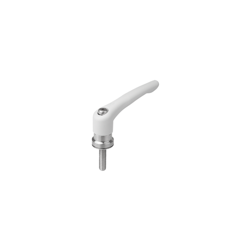 KIPP M12X40, Size 5, Zinc, Adjustable Handle w/External Thread and Clamping Force Intensifier, Stainless Steel, Window Gray Powder Coat Handle, (Qty. 1), K1626.512188X40