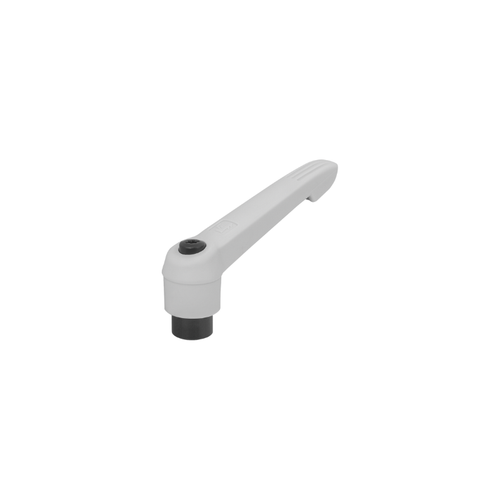 KIPP M8, Size 2, Die-Cast Zinc Toothed Ring, Adjustable Handle w/Internal Thread, Black Oxidized Steel, Light Gray, Powder Coat Handle, (Qty. 1), K0269.20888
