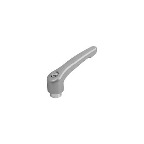 KIPP M3, Size 0, Adjustable Handle w/Internal Thread, Die-Cast Zinc, Blue Passivated Steel, Silver Metallic Powder Coat Handle, (Qty. 1), K1659.0033
